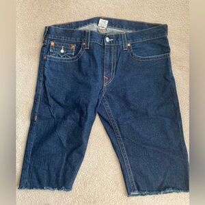 True Religion Dark Blue Jean Shorts